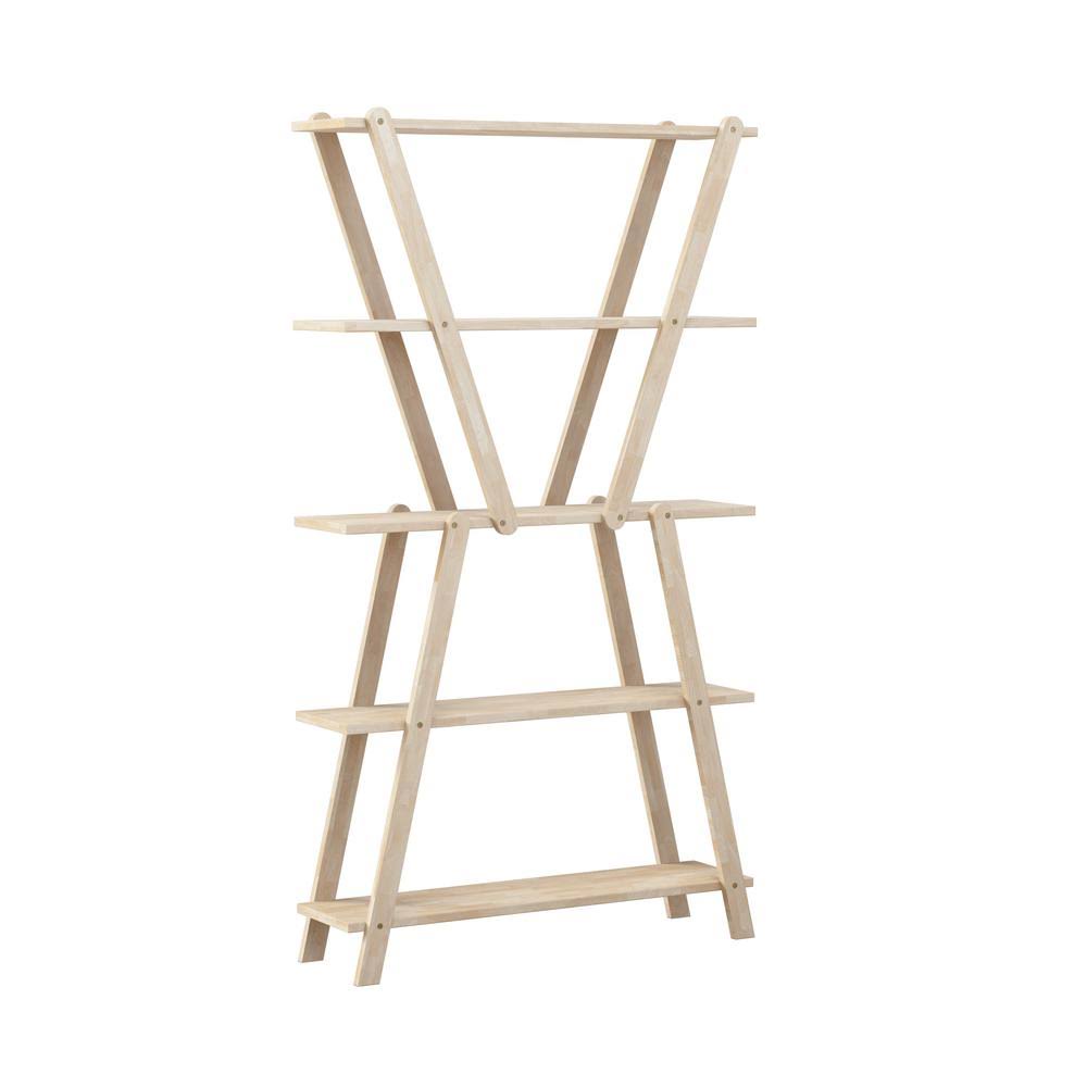 Natural Solid Wood 5-Shelf Bookcase B831620
