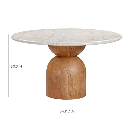 Travertine Concrete Round Dining Table H37645