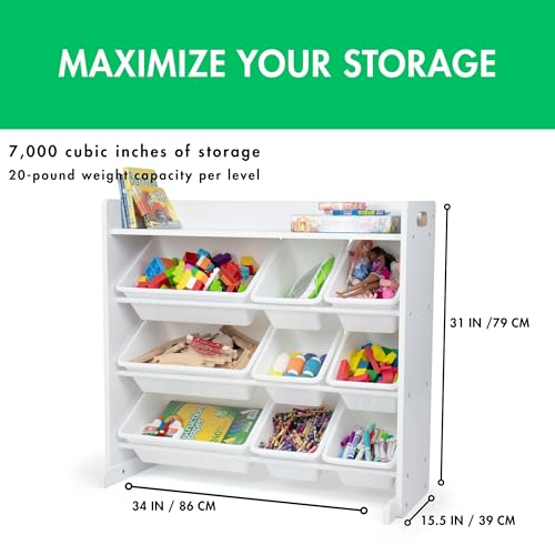 Natural White Toy Storage Organizer with 9 Bins I8712