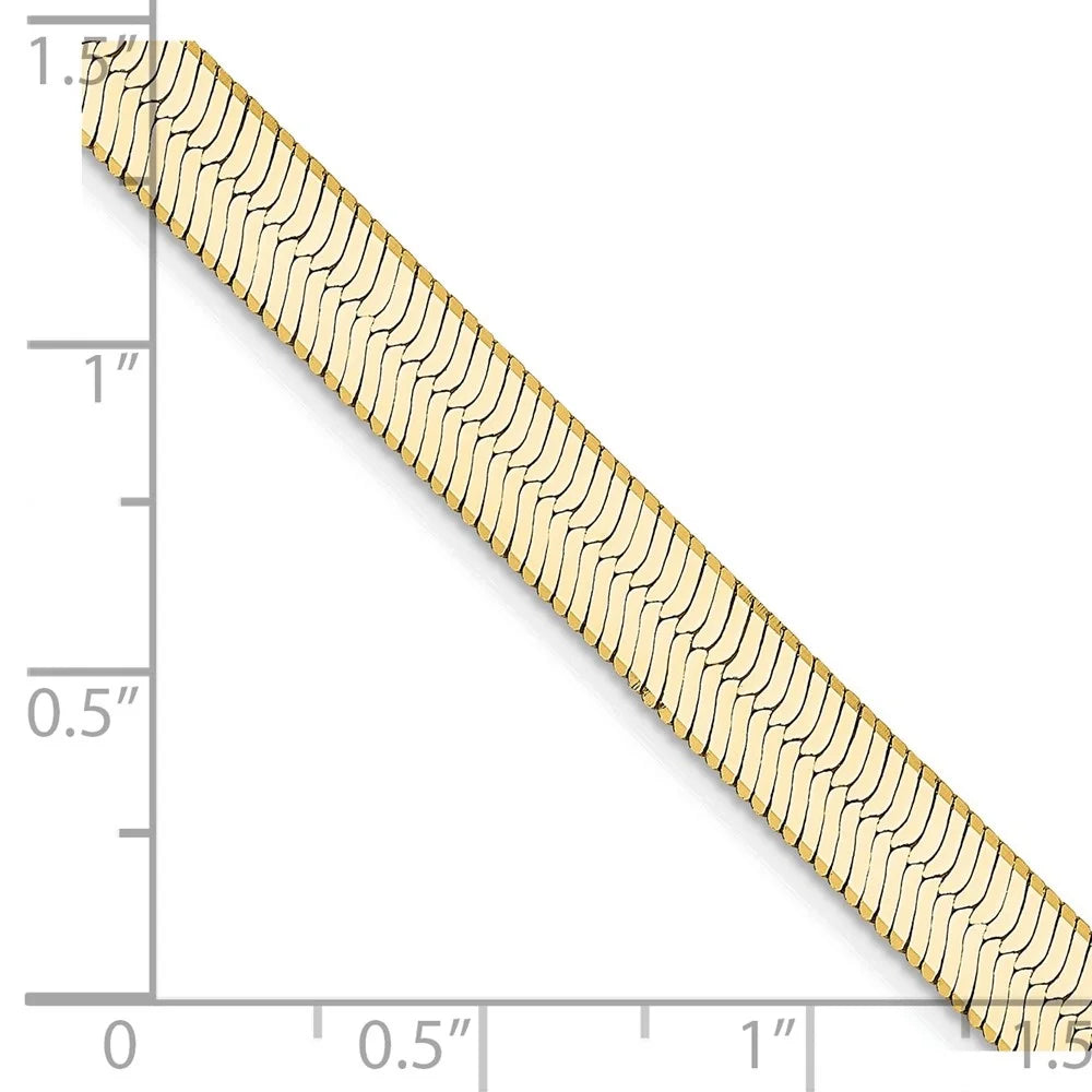 14K Yellow Gold Herringbone Chain Necklace 22" K52625