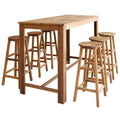 7 Pieces Solid Acacia Wood Bar Table and Stool Set P7838