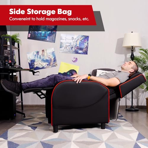 Pink Massage Gaming Recliner with Adjustable Footrest C1144