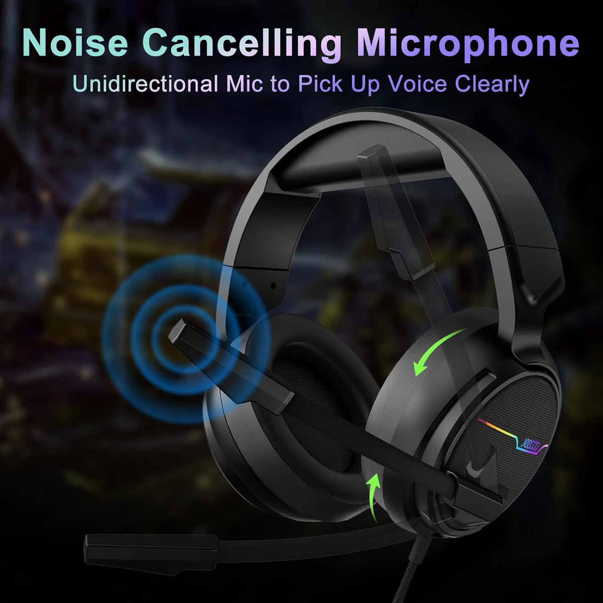 USB Pro Gaming Headset with 7.1 Surround Sound and Noise Cancelling Microphone W2313