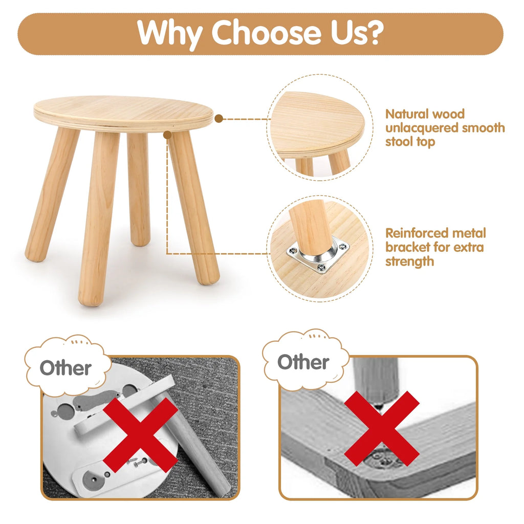 Solid Wood Kids Step Stools 2 Pack A1427