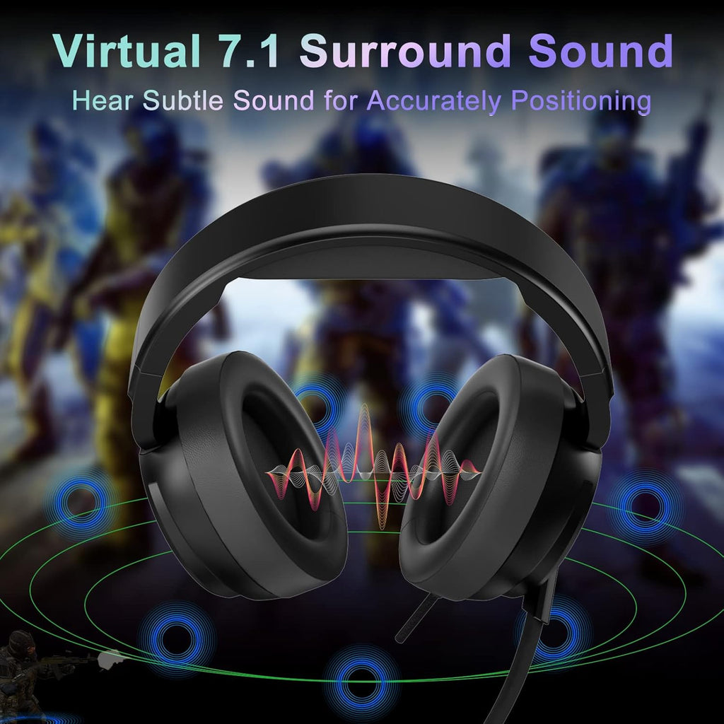USB Pro Gaming Headset with 7.1 Surround Sound and Noise Cancelling Microphone W2313