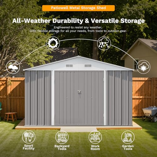 Brown Metal Outdoor Storage Shed I291720