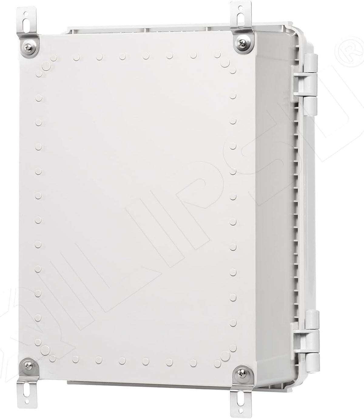 Hinged Cover Stainless Steel Latch Junction Box with Mounting Plate, ABS Plastic IP67 Waterproof Dustproof Enclosure Grey L5593