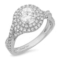18K White Gold Halo Engagement Ring size 3.5 W18626