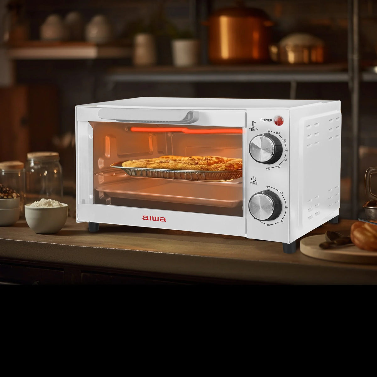 750W Red 4 Slice Toaster Oven with Baking Tray K52980