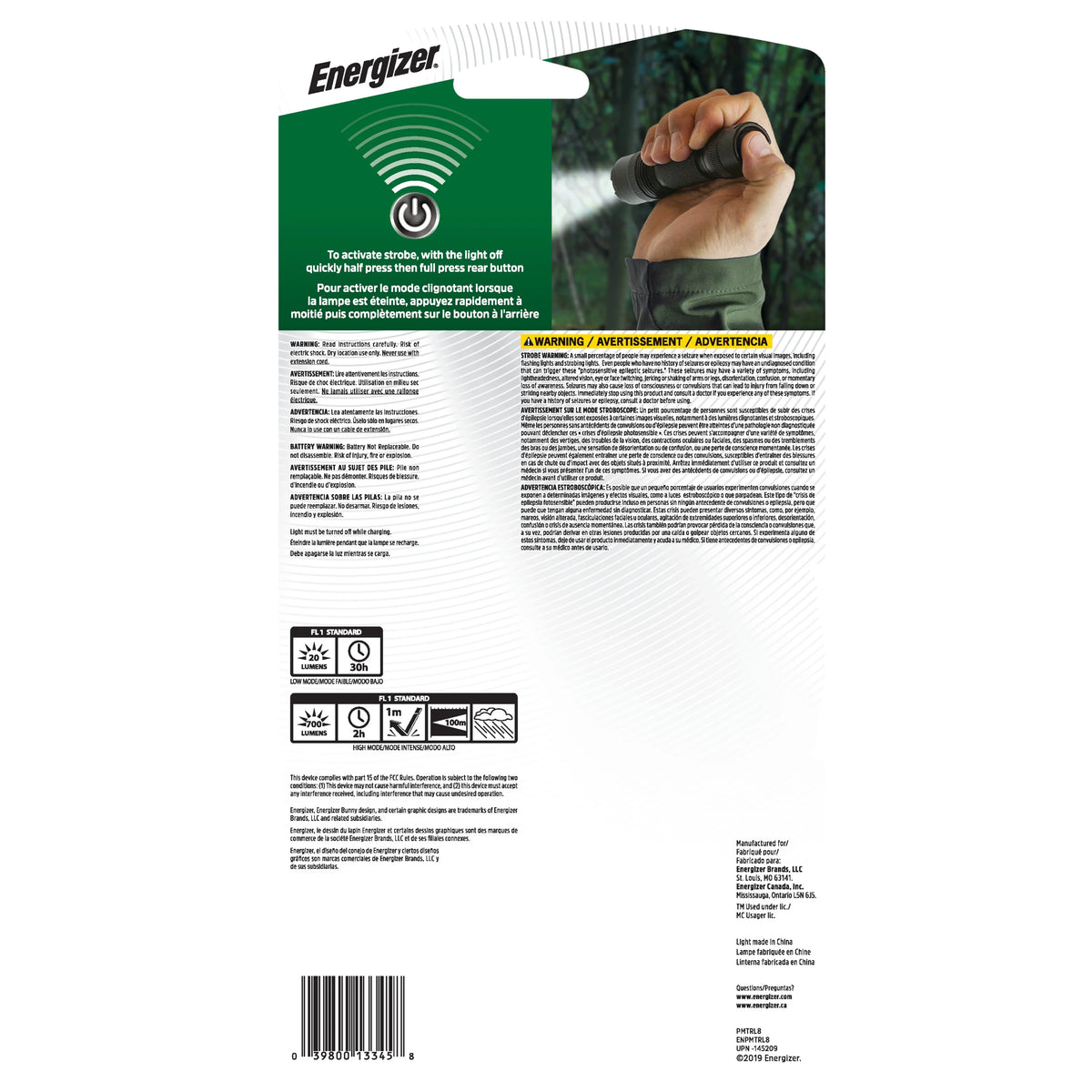 Rechargeable Flashlight with Micro-USB Charging Cable P4142