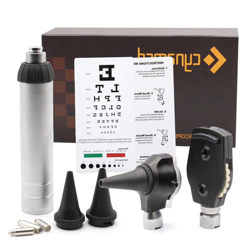2-in-1 Ear Scope Set with Sight Chart, Replacement Tips, and Carry Case S4331