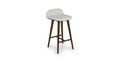 Gray Fabric Counter Stool with Walnut Legs I4853