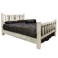 Full Size Bed with Laser Engraved Pine Tree Design C9992