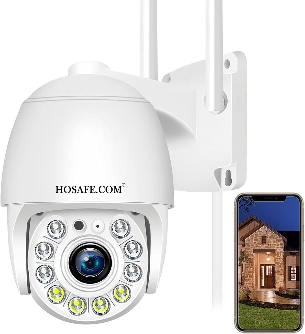 Outdoor WiFi IP Security Camera with Floodlight and Color Night Vision T30812