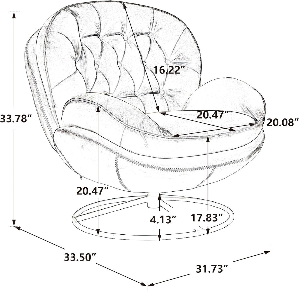 Light Green Velvet Swivel Accent Chair with Ottoman D496507
