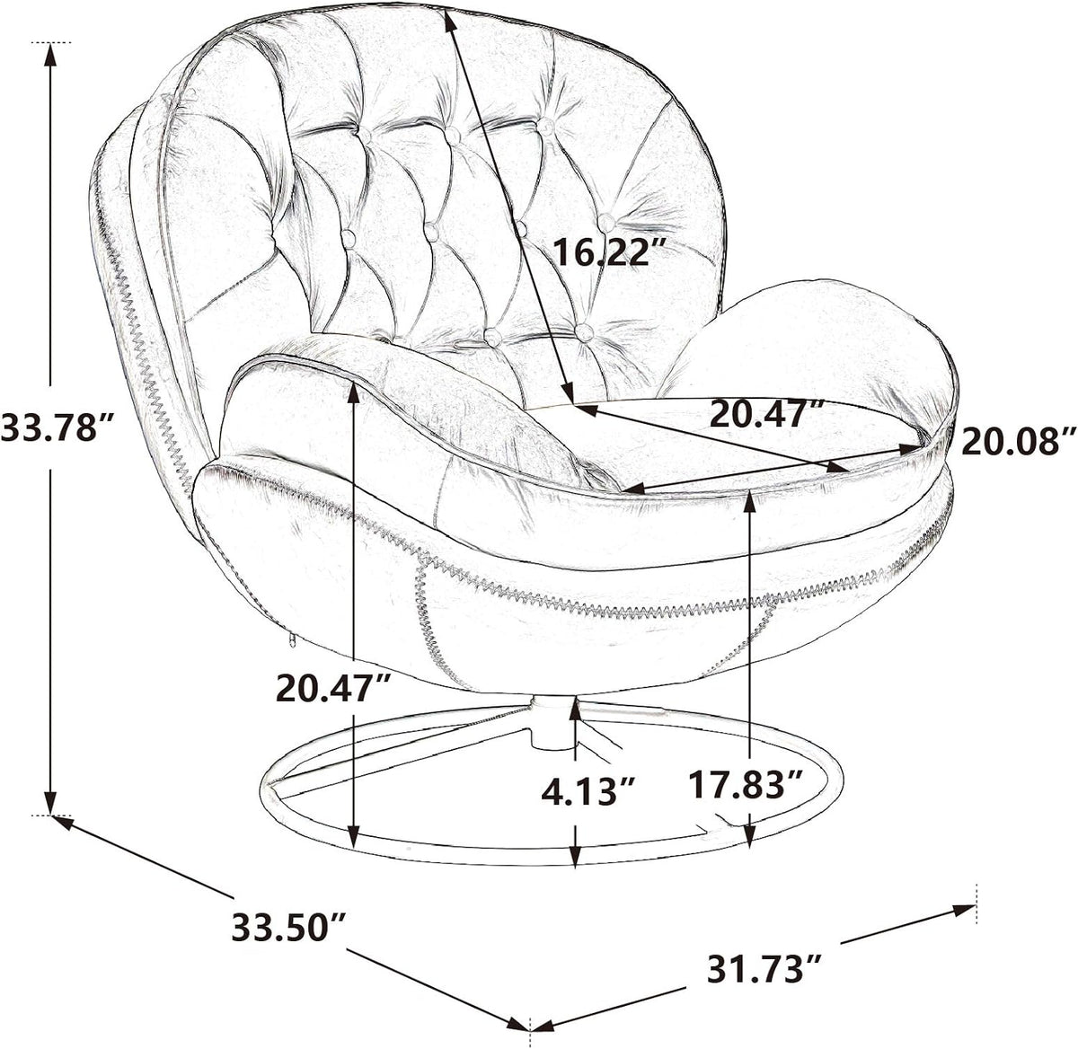 Light Green Velvet Swivel Accent Chair with Ottoman D496507