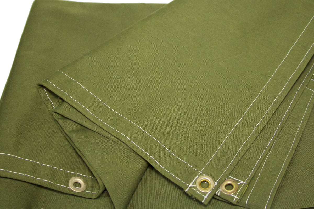 14.5 oz Green Polyester Canvas Tarp I679474