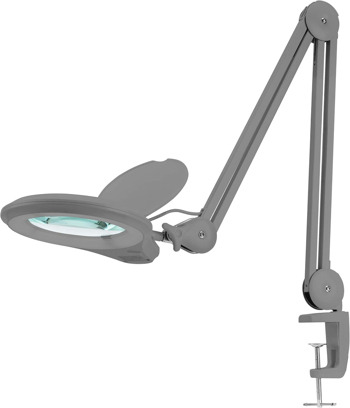 White 5 Inches Diameter Lens LED Magnifying Lamp with Clamp O58768