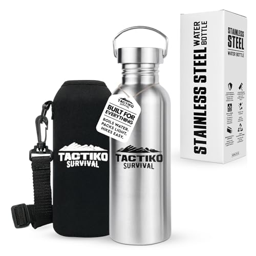 50 oz Stainless Steel Water Bottle with Sleeve and Strap H6148