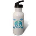 Aqua Circles Nautical Beach Theme Art 21 oz Sports Water Bottle V6742