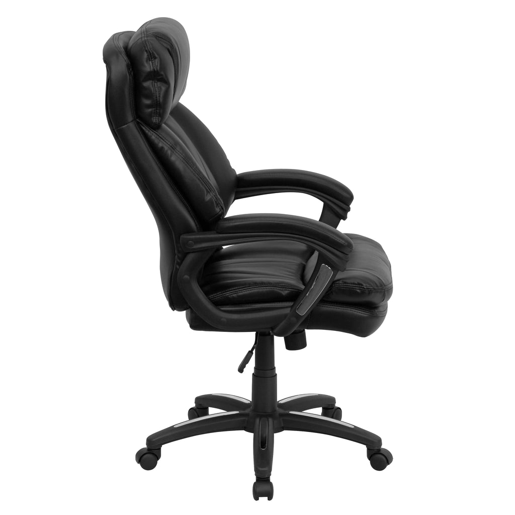 Black LeatherSoft Swivel Office Arm Chair I43887