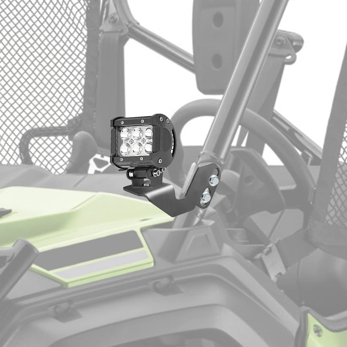 Front Pillar Roll Cage Light Mount Brackets Pair 18W 4 LED Spot Work Lights with Wiring Kit B3167
