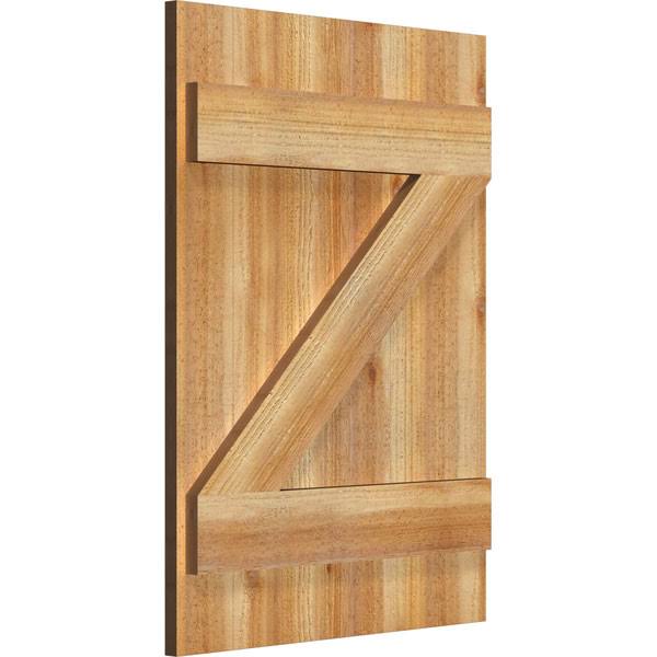 Rough Sawn Western Red Cedar Board-n-Batten Shutters with Z-Bar Q3256