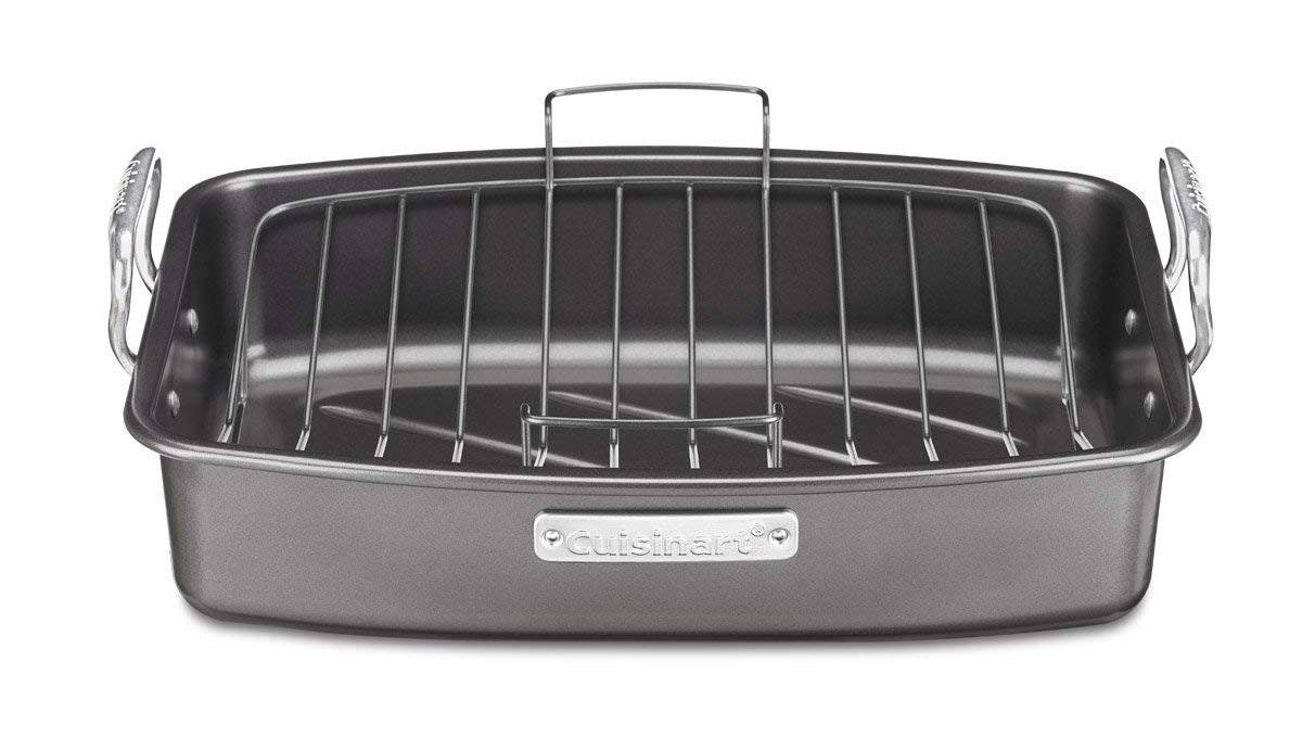 Aluminum Nonstick Roaster with Carving Tools Q940471