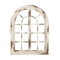 White Arched Window Wood Wall Decor X48848