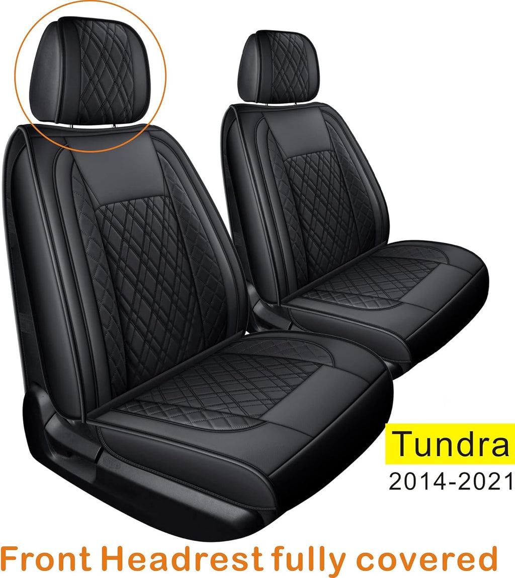 Black Faux Leather Seat Covers Full Set H148