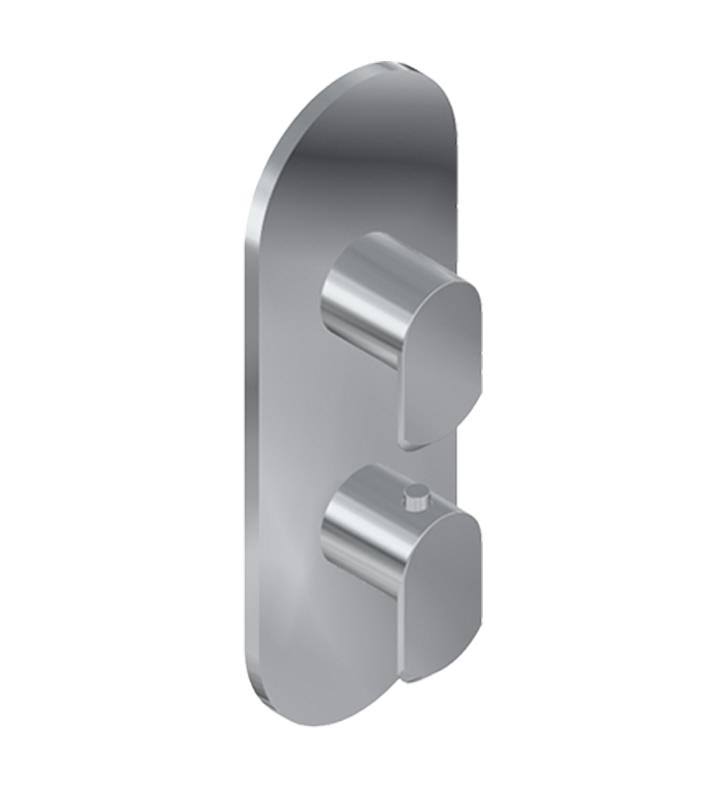 Polished Chrome Round 2-Hole Trim Plate with Phase Handles J153510
