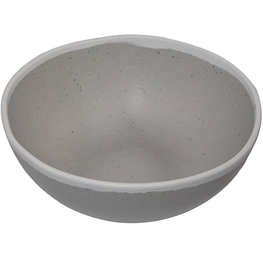 1.5 qt. Glazed Grey Melamine Bowl with White Trim K52074