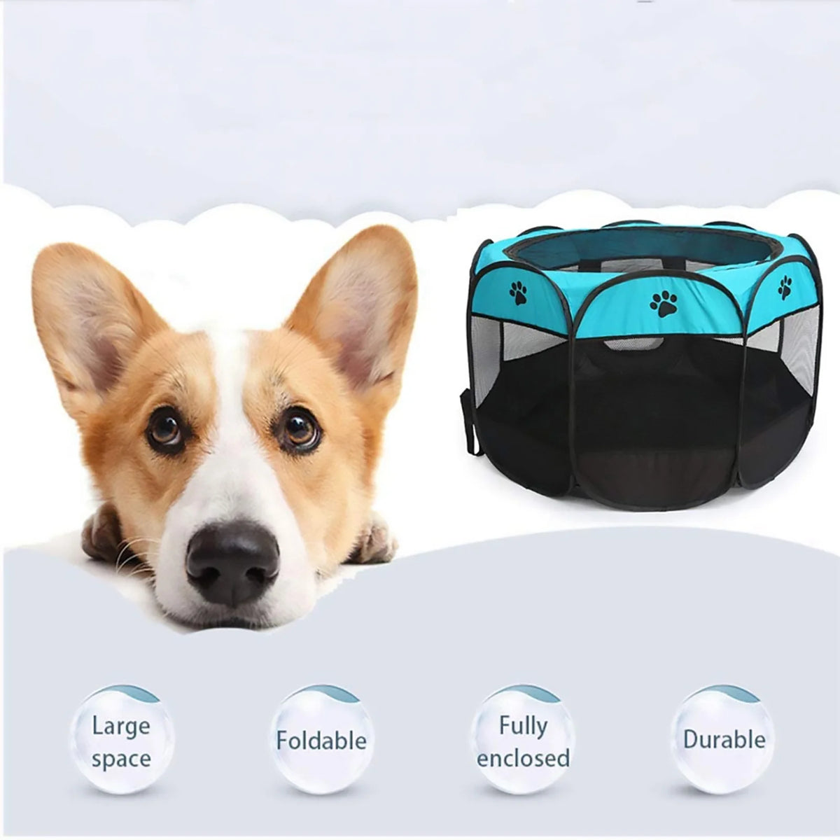 Soft Foldable Pet Tent Pop-Up Dog Crate with Carrying Bag N330