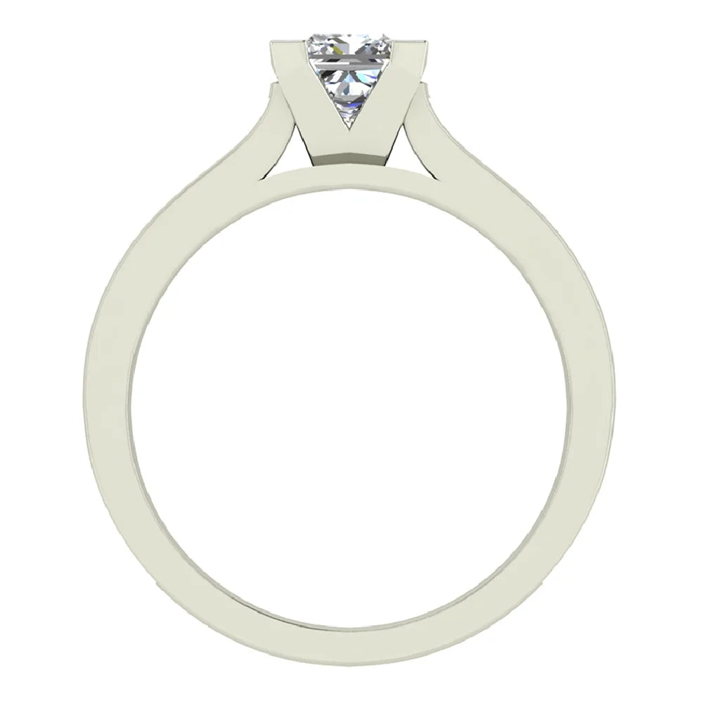 14K White Gold Princess Cut Diamond Engagement Ring 1.25 Carat K6909