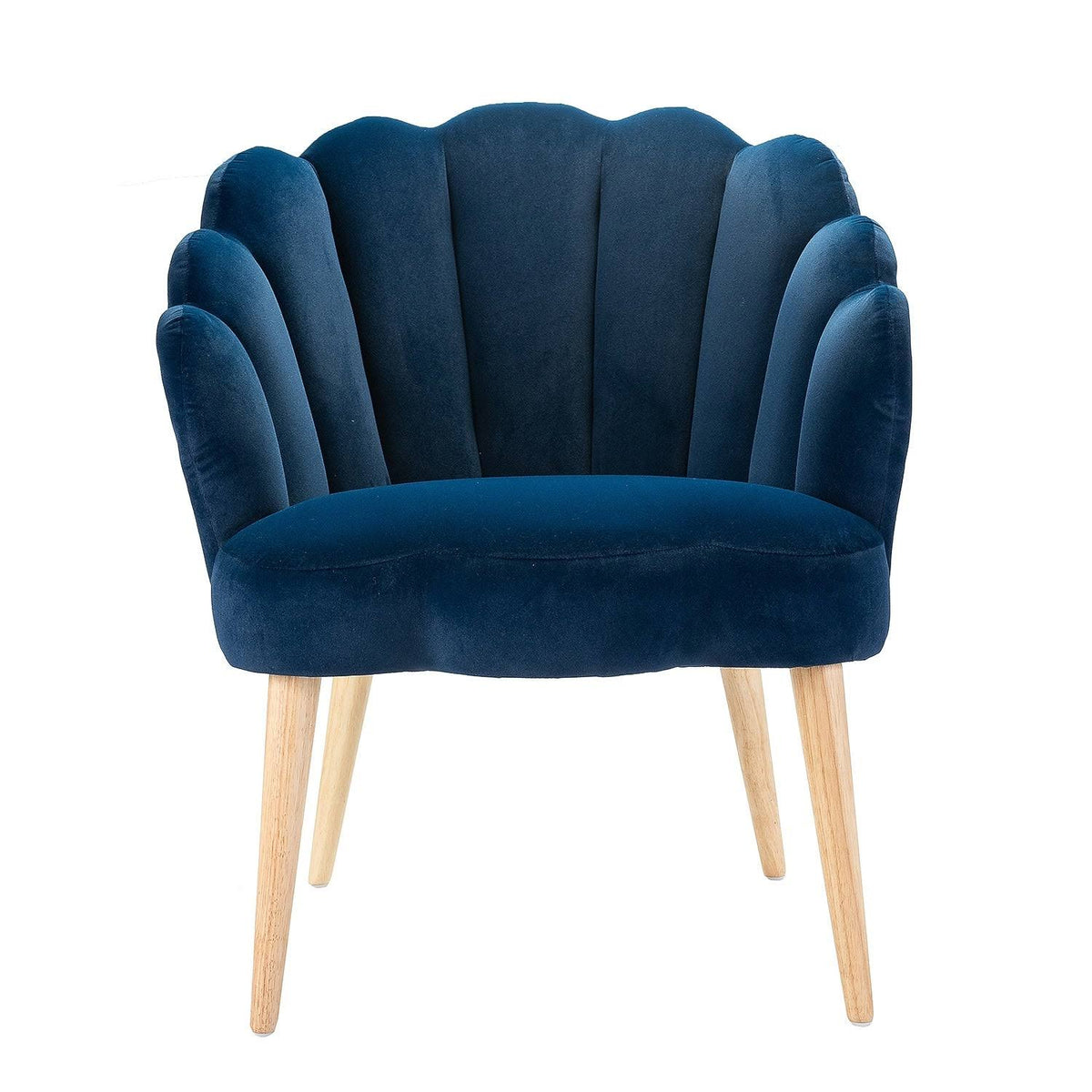 Green Scalloped Velvet Arm Chair Y48915