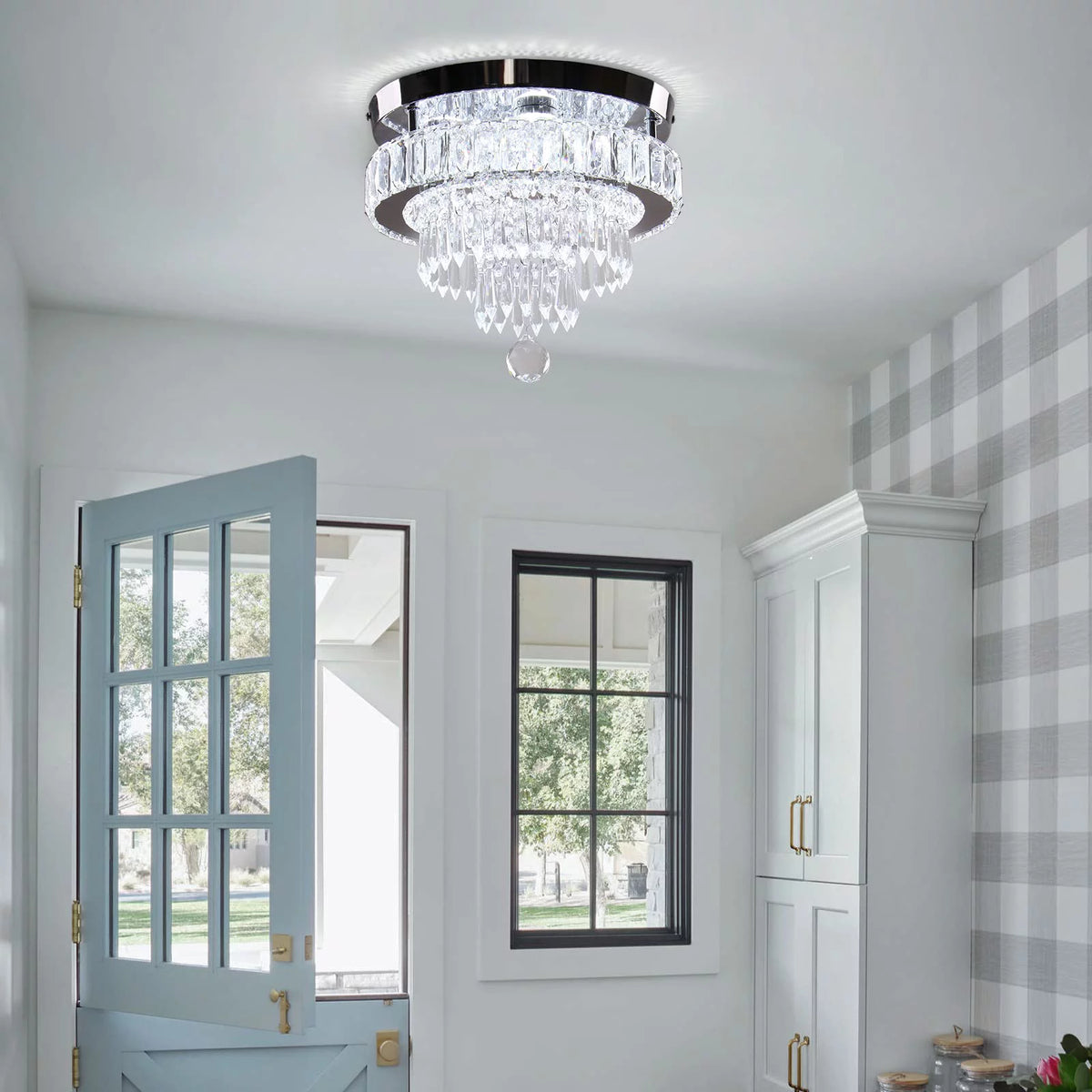 11.8" Crystal Flush Mount Ceiling Light T246