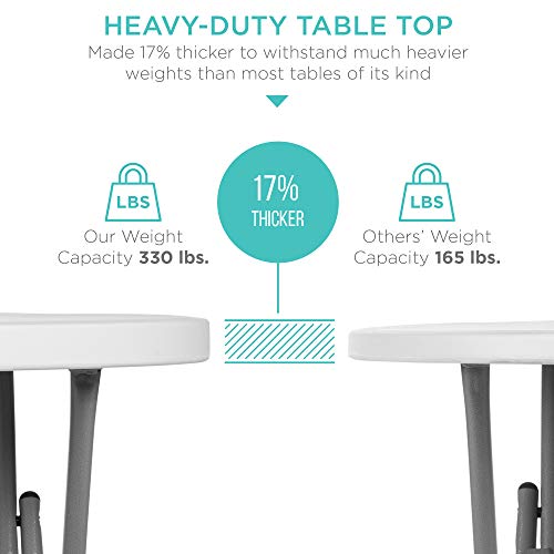 32in Round Folding Bar Height Table White P633132