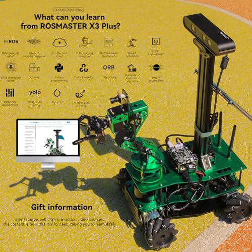 ROS Robotic Kit with 6DOF Robot Arm Mecanum Wheel Chassis F99544