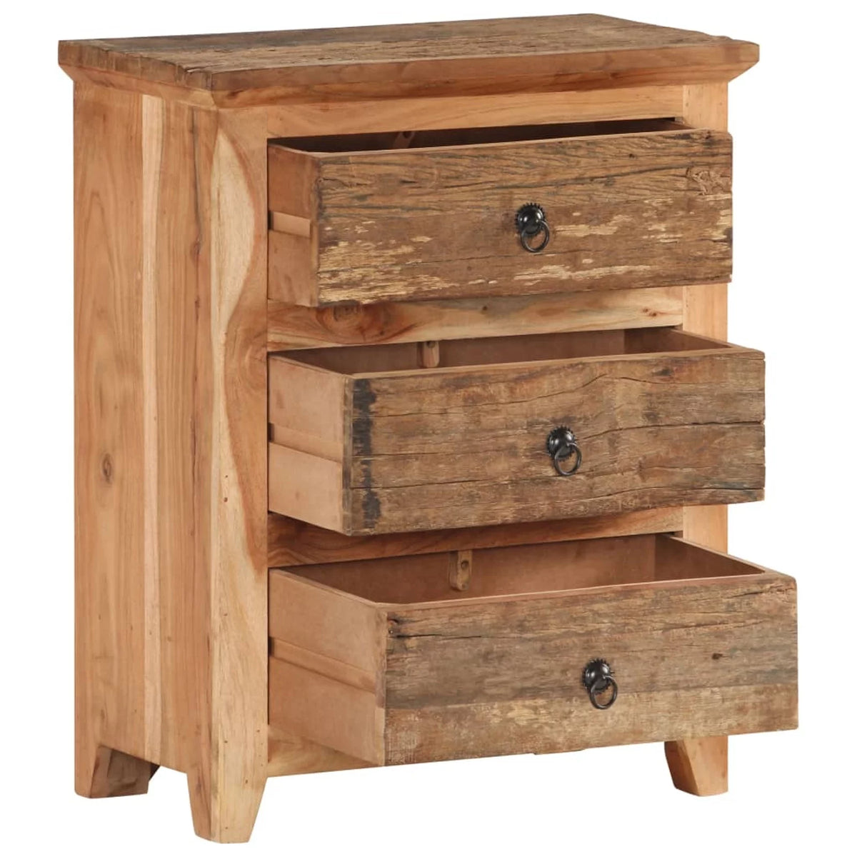 3 Drawer Acacia and Reclaimed Wood Sideboard P519