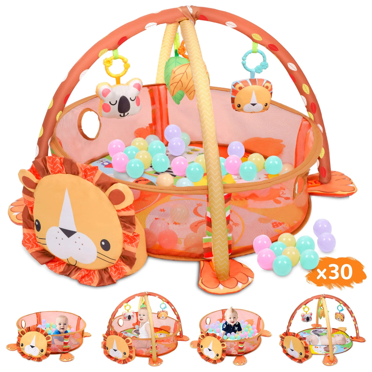 Baby Play Mat with 4 Hanging Toys 30 Balls Y430945