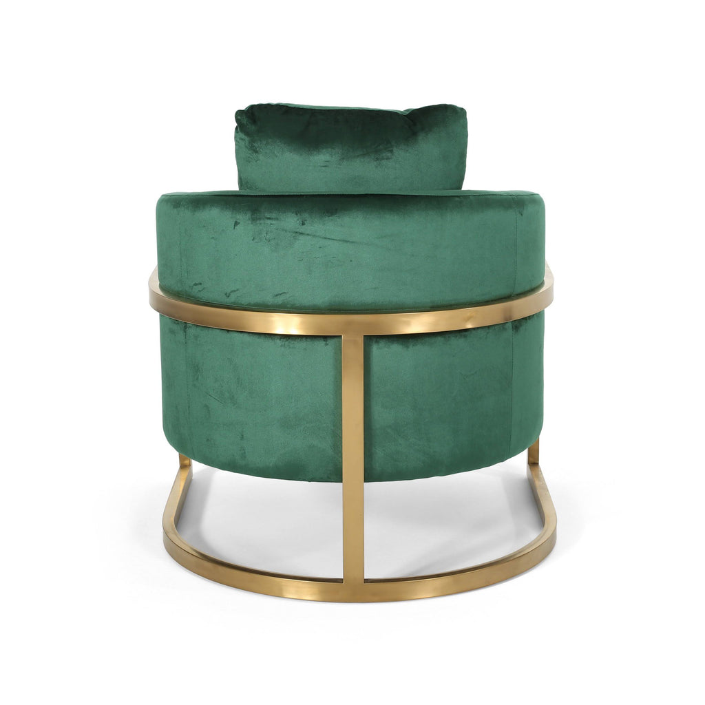 Emerald Velvet Armchair with Stainless Steel Frame L963522