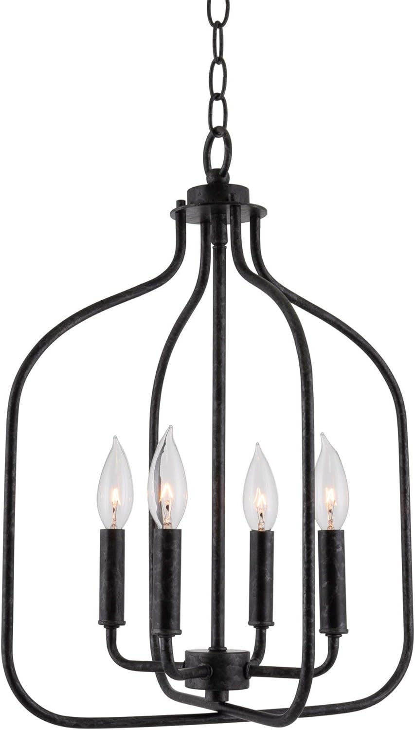 4-Light Black Pendant Light H615