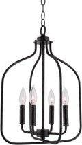 4-Light Black Pendant Light H615
