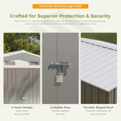 Brown Metal Outdoor Storage Shed I291720