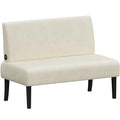 Beige Corduroy Armless Loveseat Futon I193