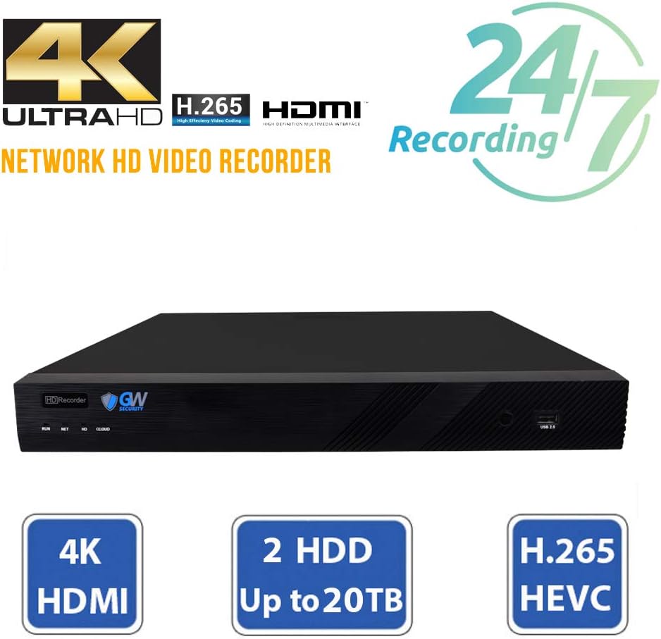 16 Channel 4K 8MP Network NVR 5MP IP Security Camera System with 16 x 1920P PoE Bullet Cameras and 4TB HDD O83489