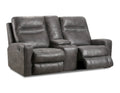 Charcoal Reclining Console Loveseat with Polyester Material Z438