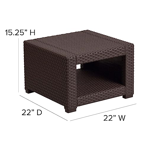 Chocolate Brown Faux Rattan Coffee Table M731786