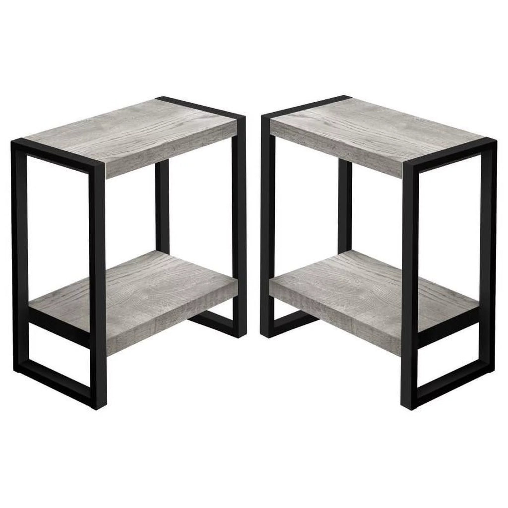 2 Tier Wood Top Side Table Set of 2 Y86684