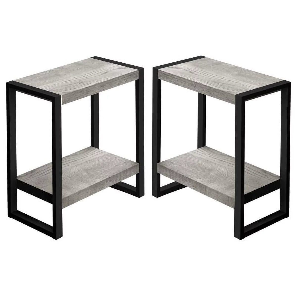 2 Tier Wood Top Side Table Set of 2 Y86684